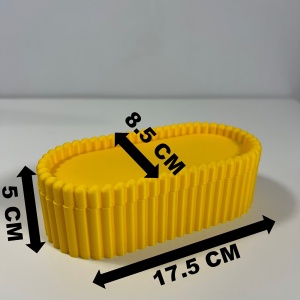 Cutiuta eleganta cu capac magnetic, Multifunctionala, Galben, 17,5 X 8,5 X 5 cm, imprimat 3D din PLA (Bioplastic) - Img 6