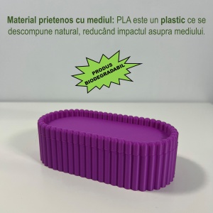 Cutiuta eleganta cu capac magnetic, Multifunctionala, Mov, 17,5 X 8,5 X 5 cm, imprimat 3D din PLA (Bioplastic) - Img 2