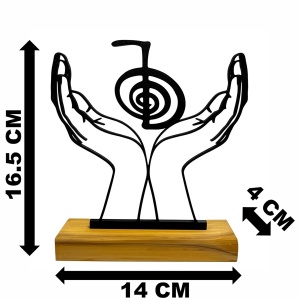 Decoratiune Casa, Cho Ku Rei – DECORADI®, Eco-friendly, Baza din Lemn Natural, Design Modern, Negru 16.5cm – Cadou sau Decoratiune de interior ce amplifica, protejeaza si curata energia locuintei, Printat 3D din PLA(plastic biodegradabil) - Img 6