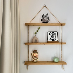 Decoratiune Casa, Coffee Makes Me Happy – DECORADI®, Eco-friendly, Baza din Lemn Natural, Design Modern, alb/negru 17cm – Cadou sau Decoratiune de interior ideala pentru iubitorii de cafea, Printat 3D din PLA(plastic biodegradabil) - Img 5