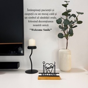 Decoratiune Casa, Dentist – DECORADI®, Eco-friendly, Baza din Lemn Natural, Design Modern, Negru 13cm – Cadou sau Decoratiune de interior ideala pentru Medic Stomatolog, Printat 3D din PLA Eco(plastic biodegradabil) - Img 4