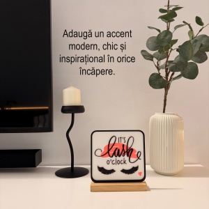 Decoratiune Casa, Gene, DECORADI®, Eco-friendly, Baza din Lemn Natural, Cadoul pentru salon gene, Multicolor 17 cm – Decoratiune de interior cu Design Modern, Printat 3D din PLA Eco (plastic biodegradabil) - Img 4