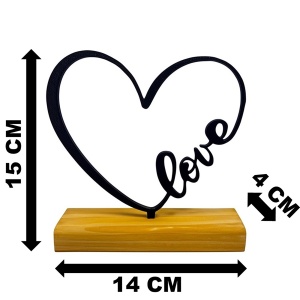 Decoratiune Casa, Inima LOVE – DECORADI®, Eco-friendly, Baza din Lemn Natural, Cadoul Perfect pentru persoana IUBITA, Negru 15 cm – Decoratiune de interior cu Design Modern, Printat 3D din PLA Eco (plastic biodegradabil) - Img 6
