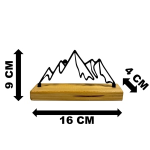 Decoratiune Casa, Munti – DECORADI®, Eco-friendly, Baza din Lemn Natural, Design Abstract, Negru 9cm – Cadou sau Decoratiune de interior ideala pentru iubitorii de drumetii in natura, Printat 3D din PLA (plastic biodegradabil) - Img 6