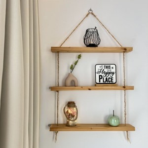 Decoratiune Casa, Our Happy Place – DECORADI®, Eco-friendly, Baza din Lemn Natural, Design Modern, alb / negru 15cm – Cadou sau Decoratiune de interior ideala pentru Casa Noua, Printat 3D din PLA ECO (plastic biodegradabil) - Img 5