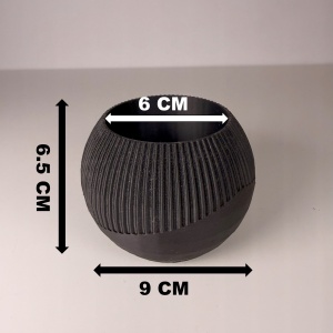 Ghiveci pentru plante mici (planta nu este inclusa), Diametru intern 6 cm, Negru, Printat 3D din PLA ECO(plastic biodegradabil) - Img 6