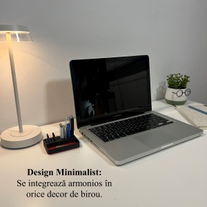 Organizator 4 Memorii USB, 4 Carduri SD, 3 Carduri MicroSD + Minitavita, Multifunctional, Rosu/Negru, 9 X 7 cm, imprimat 3D din PLA (Bioplastic) - Img 5