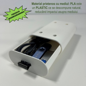 Sertar oval birou, Alb, 12.5 X 8.5 X 4 cm, imprimat 3D din PLA (Bioplastic) - Img 3