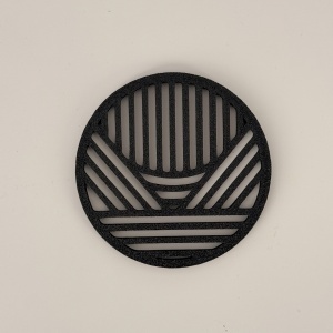 Set 4 suporturi / coastere pahare, rotund, diametru 9 cm, negru, cutie inclusa, imprimate 3D - Img 4