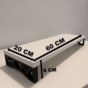 Suport monitor, 60 X 20 X 8 CM, Picioare printate 3D din PLA (Bioplastic), Alb, Panou din Pal - Img 5