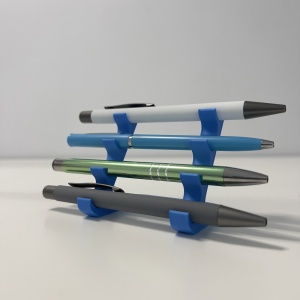Suport pentru 4 pixuri, Albastru, imprimat 3D din PLA (Bioplastic)