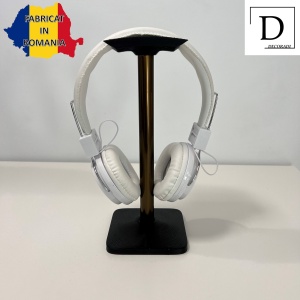 Suport pentru casti de birou, Negru, Aluminiu eloxat, imprimat 3D din PLA (Bioplastic), Material moale - Img 2