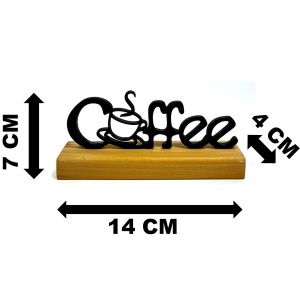 Decoratiune Casa, Coffee – DECORADI®, Eco-friendly, Baza din Lemn Natural, Design Modern, Negru 7cm – Cadou sau Decoratiune de interior ideala pentru iubitorii de cafea, Printat 3D din PLA(plastic biodegradabil) - Img 6