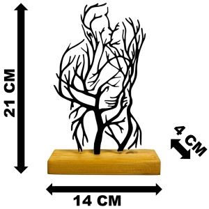 Decoratiune Casa, Indragostiti imbratisati – DECORADI®, Eco-friendly, Baza din Lemn Natural, Design Modern, Negru 21cm – Cadou sau Decoratiune de interior ideala pentru cupluri, Printat 3D din PLA Eco (plastic biodegradabil) - Img 6