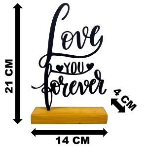 Decoratiune Casa, Love You Forever – DECORADI®, Eco-friendly, Baza din Lemn Natural, Cadoul Perfect pentru persoana IUBITA, Negru 21cm – Decoratiune de interior cu Design Modern, Printat 3D din PLA Eco (plastic biodegradabil) - Img 6