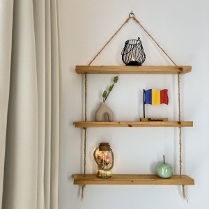 Decoratiune Casa, Steagul Romaniei – DECORADI®, Eco-friendly, Baza din Lemn Natural, Design Abstract, Multicolor 18 cm – Cadou sau Decoratiune de interior cu design modern, Printat 3D din PLA Eco (plastic biodegradabil) - Img 5