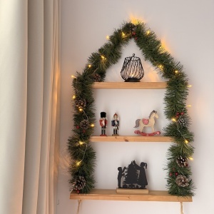 Decorațiune Crăciun, Copii Împodobind Bradul– Eco-friendly, Baza din Lemn Natural, Negru, 16cm, Handmade, Decor Interior Birou, Sufragerie, Cadou Crăciun, Printat 3D din PLA Eco (plastic biodegradabil), DECORADI® - Img 5