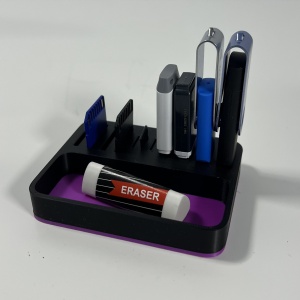 Organizator 4 Memorii USB, 4 Carduri SD, 3 Carduri MicroSD + Minitavita, Multifunctional, Mov/Negru, 9 X 7 cm, imprimat 3D din PLA (Bioplastic)
