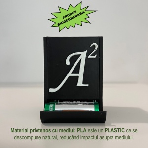 Organizator baterii AA (LR6), Stocare pana la 14 Baterii AA, negru, imprimat 3D din PLA (Bioplastic) - Img 3