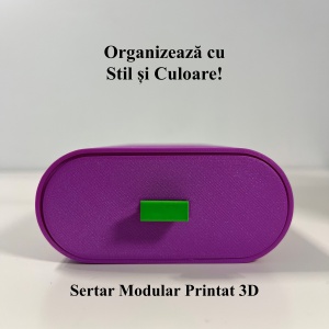 Sertar oval birou, Mov, 17.5 X 11 X 5 cm, imprimat 3D din PLA (Bioplastic) - Img 4