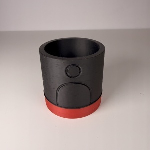 Set 4 Ghivece pentru plante mici (plantele nu sunt incluse), Diametru intern 6 cm, Rosu / Negru, Printat 3D din PLA ECO(plastic biodegradabil) - Img 3