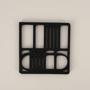 Set 4 suporturi / coastere pahare, patrat, 9 X 9 cm, negru, cutie inclusa, imprimate 3D - Img 7