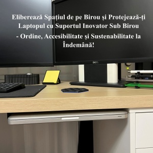 Suport pentru laptop sub birou, negru, imprimat 3D din PLA (Bioplastic) - Img 4