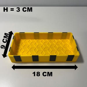 Tavita modulara magnetica, Galben, 9 X 18 cm, imprimat 3D din PLA (Bioplastic) - Img 6