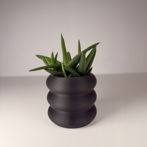 Ghiveci pentru plante mici (planta nu este inclusa), Diametru intern 6 cm, Negru, Printat 3D din PLA ECO(plastic biodegradabil)