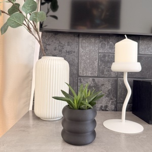 Ghiveci pentru plante mici (planta nu este inclusa), Diametru intern 6 cm, Negru, Printat 3D din PLA ECO(plastic biodegradabil) - Img 5