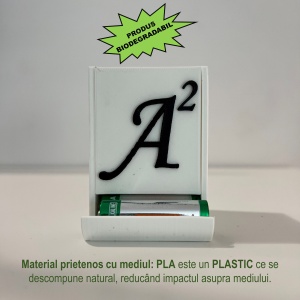 Organizator baterii AA (LR6), Stocare pana la 14 Baterii AA, Alb, imprimat 3D din PLA (Bioplastic) - Img 3