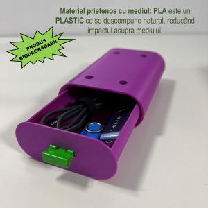 Sertar oval birou, Mov, 12.5 X 8.5 X 4 cm, imprimat 3D din PLA (Bioplastic) - Img 3