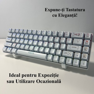 Set 2 suporti pentru tastatura imprimati 3D din PLA (Bioplastic), ALB, Permite eliberarea rapida a biroului, Pune in valoare tastaturile de colectie - Img 3