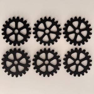 Set 6 suporturi / coastere pahare, rotund, diametru 10 cm, negru, cutie inclusa, imprimate 3D - Img 2