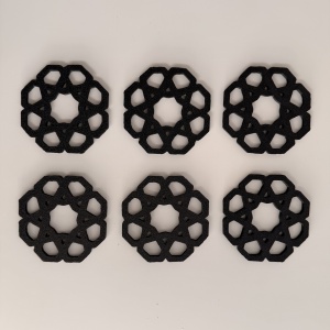 Set 6 suporturi / coastere pahare, rotund, diametru 9 cm, negru, cutie inclusa, imprimate 3D - Img 2