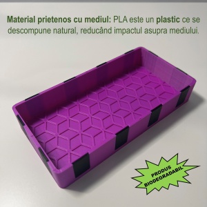 Tavita modulara magnetica, Mov, 9 X 18 cm, imprimat 3D din PLA (Bioplastic) - Img 2