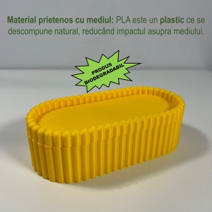 Cutiuta eleganta cu capac magnetic, Multifunctionala, Galben, 17,5 X 8,5 X 5 cm, imprimat 3D din PLA (Bioplastic) - Img 2