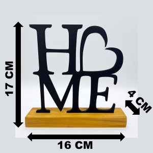 Decoratiune Casa, H❤️ME – DECORADI®, Eco-friendly, Baza din Lemn Natural, Design Modern, Negru 17cm – Cadou sau Decoratiune de interior ideala pentru Casa Noua, Printat 3D din PLA Eco (plastic biodegradabil) - Img 6