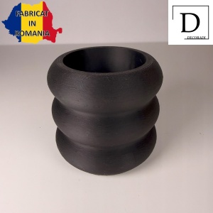 Ghiveci pentru plante mici (planta nu este inclusa), Diametru intern 6 cm, Negru, Printat 3D din PLA ECO(plastic biodegradabil) - Img 2