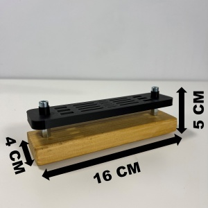 Organizator 6 Memorii USB, 8 Carduri SD, 6 Carduri MicroSD cu baza din lemn natural, Negru, 16 X 4 X 5 cm, imprimat 3D din PLA (Bioplastic) - Img 2