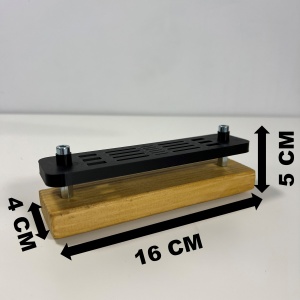 Organizator 6 Memorii USB, 8 Carduri SD, 6 Carduri MicroSD cu baza din lemn natural, Negru, 16 X 4 X 5 cm, imprimat 3D din PLA (Bioplastic) - Img 6