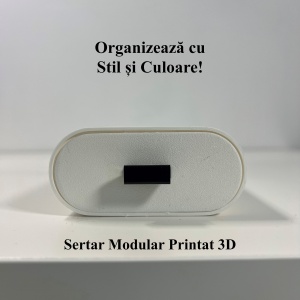 Sertar oval birou, Alb, 12.5 X 8.5 X 4 cm, imprimat 3D din PLA (Bioplastic) - Img 4