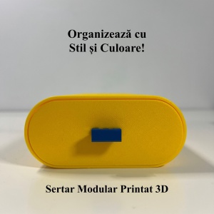Sertar oval birou, Galben, 17.5 X 11 X 5 cm, imprimat 3D din PLA (Bioplastic) - Img 4