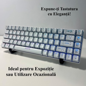 Set 2 suporti pentru tastatura imprimati 3D din PLA (Bioplastic), NEGRU, Permite eliberarea rapida a biroului, Pune in valoare tastaturile de colectie - Img 3