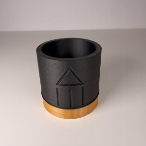 Set 4 Ghivece pentru plante mici (plantele nu sunt incluse), Diametru intern 6 cm, Auriu / Negru, Printat 3D din PLA ECO(plastic biodegradabil) - Img 3