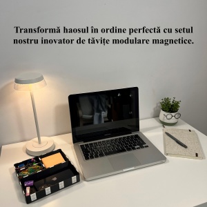 Set 4 tavite modulare magnetice, Negru, 18 X 18 cm, imprimat 3D din PLA (Bioplastic) - Img 6
