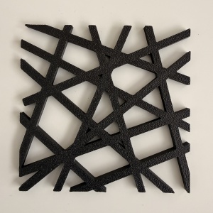 Set 6 suporturi / coastere pahare, patrat, 10 X 10 cm, Negru, cutie inclusa, imprimate 3D - Img 4