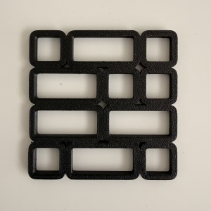 Set 6 suporturi / coastere pahare, patrat, 9 X 9 cm, Negru, cutie inclusa, imprimate 3D - Img 4