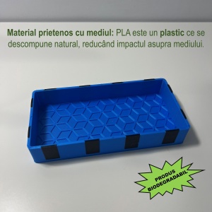 Tavita modulara magnetica, Albastru, 9 X 18 cm, imprimat 3D din PLA (Bioplastic) - Img 2