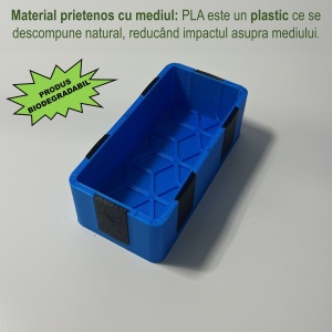 Tavita modulara magnetica, Albastru, 9 X 4.5 cm, imprimat 3D din PLA (Bioplastic) - Img 2